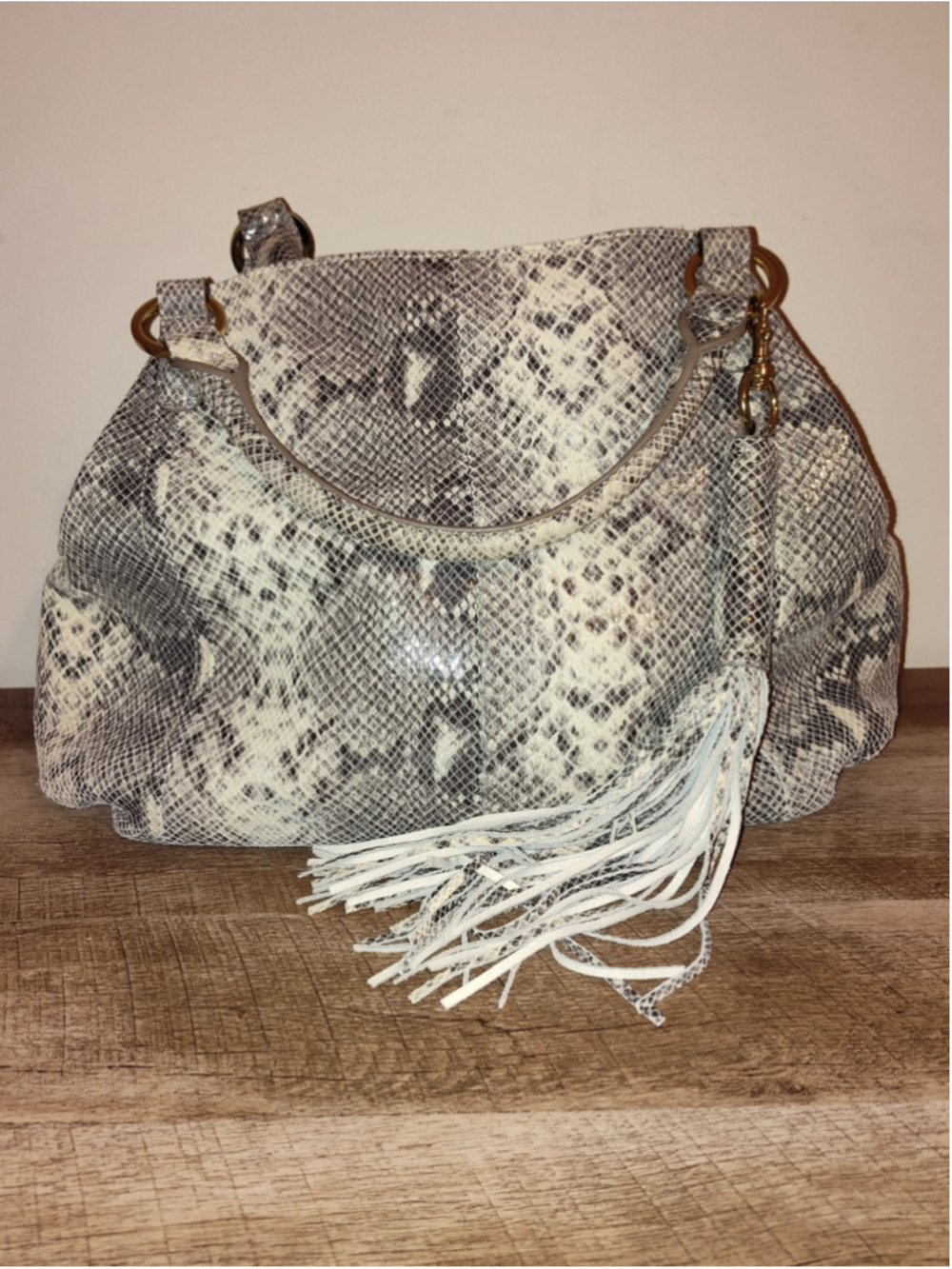 GILI snakeskin print leather handbag
